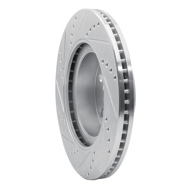 Ford Explorer Sport Brake Rotor (1) - Front Right - R1 Concepts - Drilled & Slotted - Silver - `01-`11